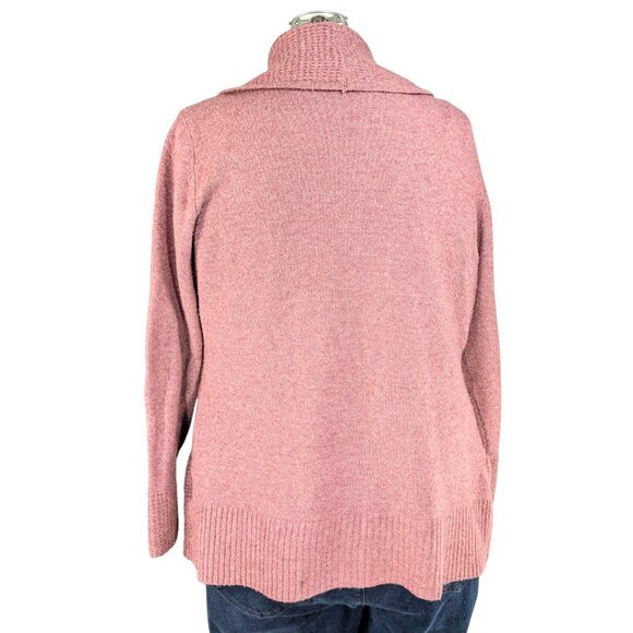 Chloe & Jasmine Large Dusty Pink Open Front Cardigan Sweater w/Pockets - Picture 2 of 8